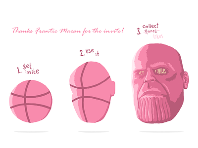Thanos says thanks design illustration invite marvel marvelcomics thanos ui