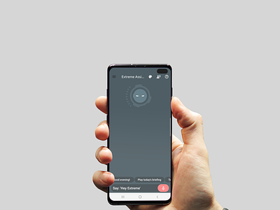 Extreme Personal voice Assistant on S10 Plus Mockup