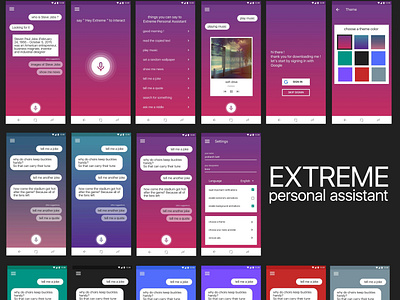 Extreme Personal Voice Assistant gradient Concept mockup