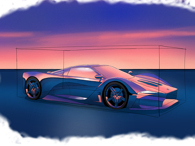 digital shading test #2 automotive design car concept car design illustration performance supercar