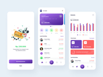 Swallet - Digital Wallet App - Mobile by rizalahto on Dribbble