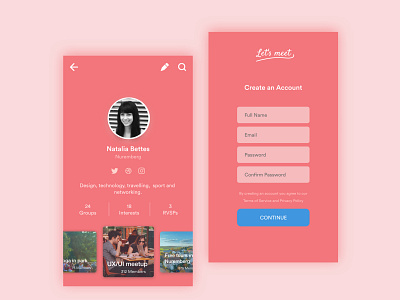 User's profile app app concept design log in sign in ui elements uidesign userprofile ux