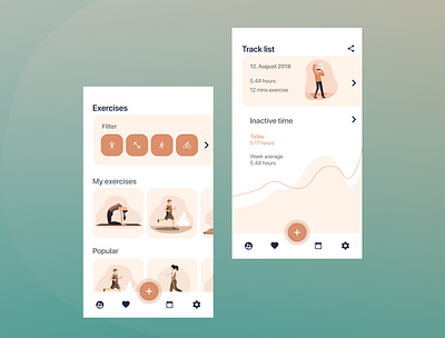 FitnessTracker app app concept design icon illustration typography ui ui elements uidesign