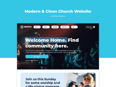 Clean Church Website Design app branding christian church church website design icon logo ui ux