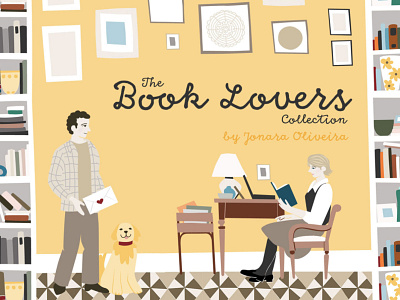 The Book Lovers Collection Banner book illustration cover image digital illustration illustration collection pattern design surface pattern youve got mail