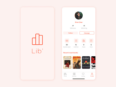 User profile design on library App