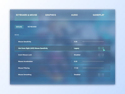 Game Settings Interface