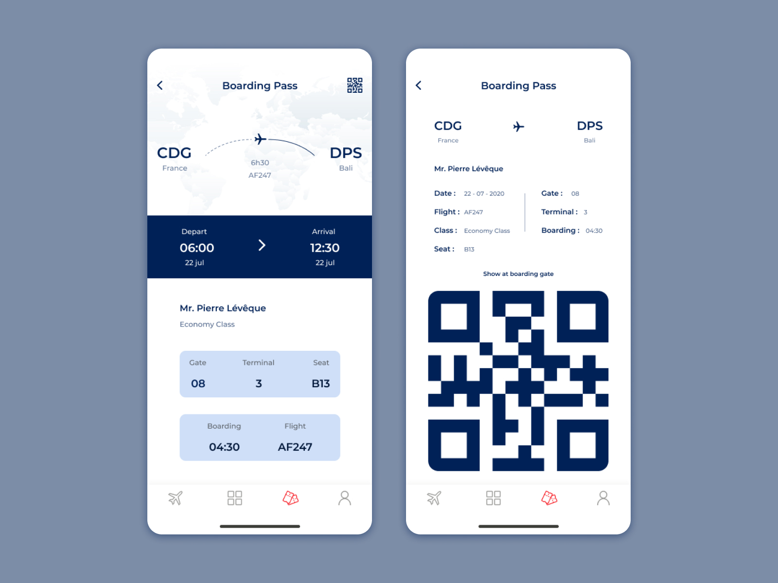 Boarding Pass App By Pierre L On Dribbble