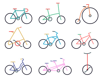 Minimalist bikes bicycle bike cycle emblem graphic design logo minimal minimalism monocycle old bicycle race road bicycle sign sport tandem transport vector wheel