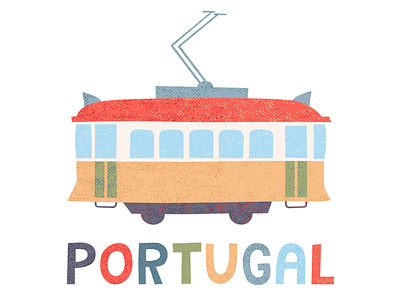 Portugal tram design icon illustration logo minimal portugal portuguese poster sign tram tramway vector
