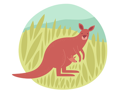 Kangaroo animal australia australian bag child icon illustration kangaroo logo mammal minimal tail vector wallaby wallaroo zoo