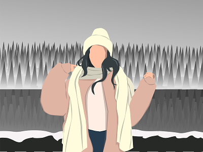 Girl in the forest design illustration vector vector illustration vector image вектор