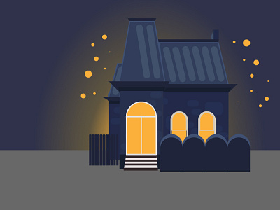 Night style house illustration night house vector vector illustration vector image