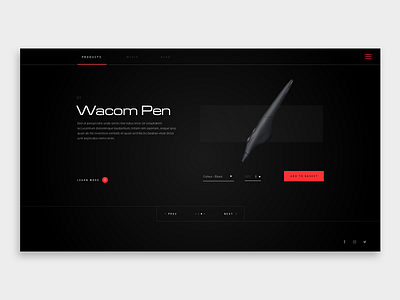 Shop UI black clean minimal product red shop typography ui ux website white