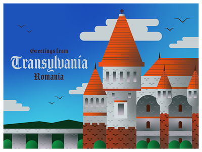 Transylvania, Romania bran castle castle city icon design agency dracula eastern europe european graphic design greetings card illustration romania transylvania travel wish you were here