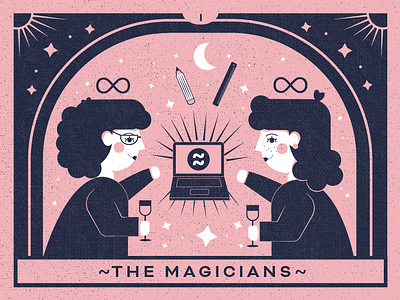 The Digital Magicians of Nuevo Studio arcane design agency designer digital drawing esoteric esoteric designs graphic design illustration magic magic card magician major arcana pink star tarot tarot card wine