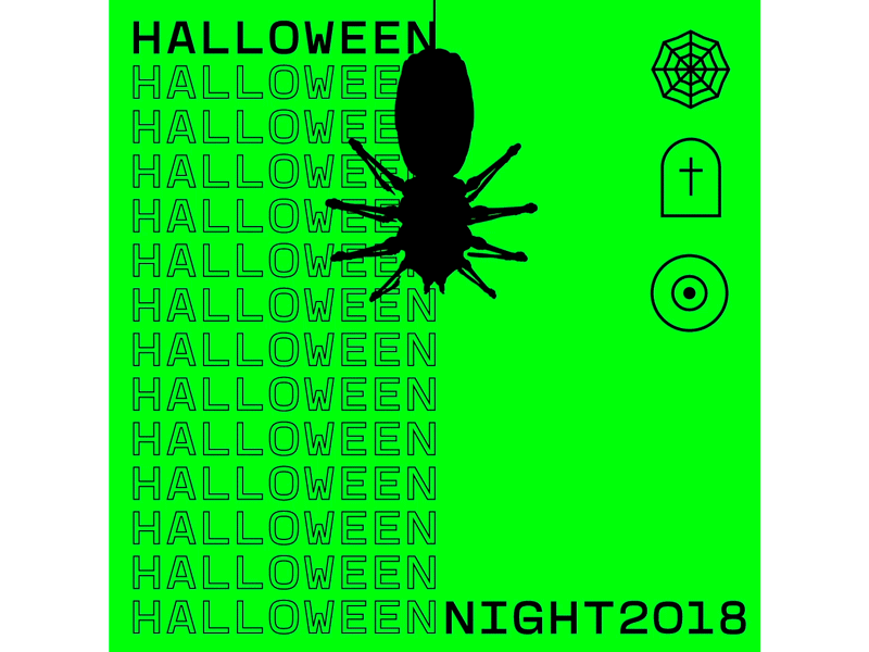 Halloween Night 2018 animation animation design character character animation cinema 4d graphic design halloween halloween design motion motion art motion poster spider