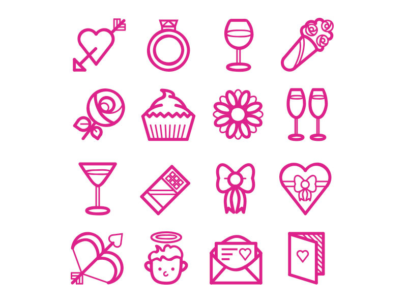 Valentine's Day Icons valentines day love icons set icon heart