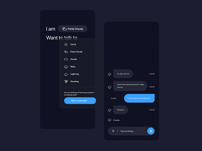 Weather Chat Concept app chat app messenger minimal ui ui ux ui design