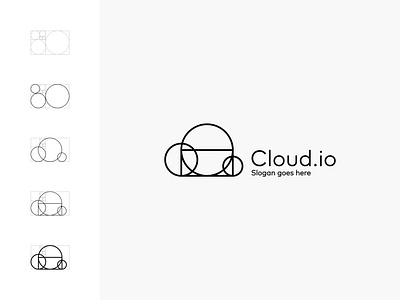 Geo cloud cloud geometric golden ration graphic design logo minimal