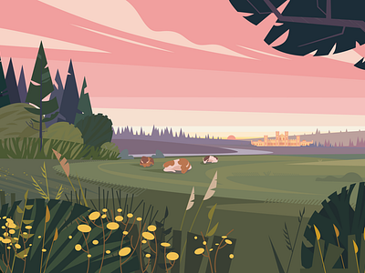 Dawn haze architecture belarus design hellodribbble illustration katepredko kossovo nature predko