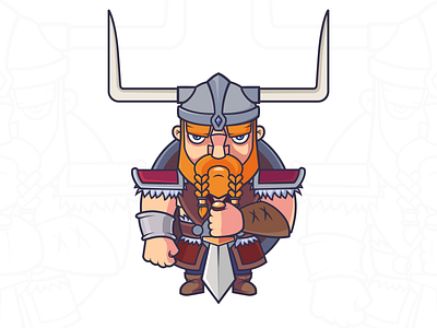 Viking character illustration katepredko nordic norse predko vector viking warrior