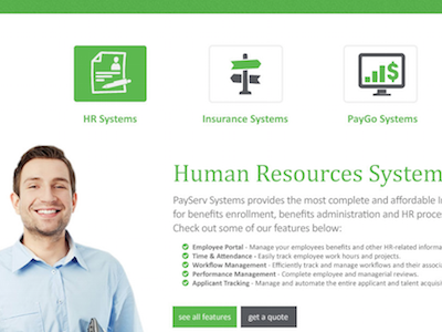 PayServ Website finical hr human resources icons insurance money payroll systems website