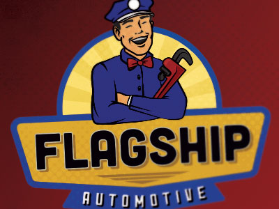 Flagship Automotive Repair automotive branding garage logo retro