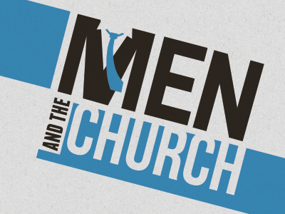 Men and the Church 2 tone blue church diagonal icon logo men tie type