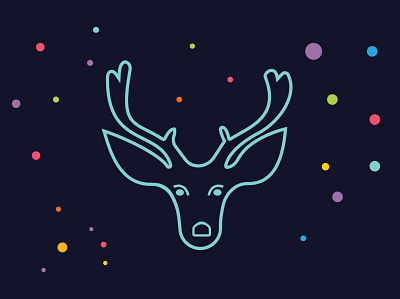 deer line art adobe illustrator branding busines card creative design design flat illustration logo ui ux