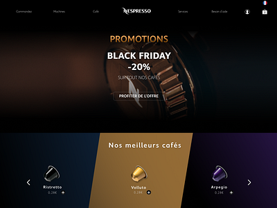 Homepage Nespresso design illustration nespresso redesign redesign nespresso ui ux vector web website