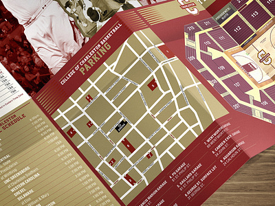 Maps are nicer on paper basketball charleston college basketball leaflet map design sports branding visual identity