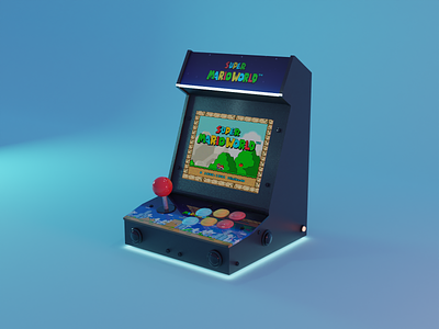 PICADE - Mini Arcade 3d arcade blender games illustration isometric low poly mario bros picade retro super mario