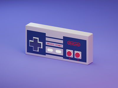 NES 3d blender control gamer gaming illustration isometric neon nes retro