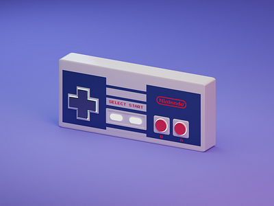 NES 3d blender control gamer gaming illustration isometric neon nes retro