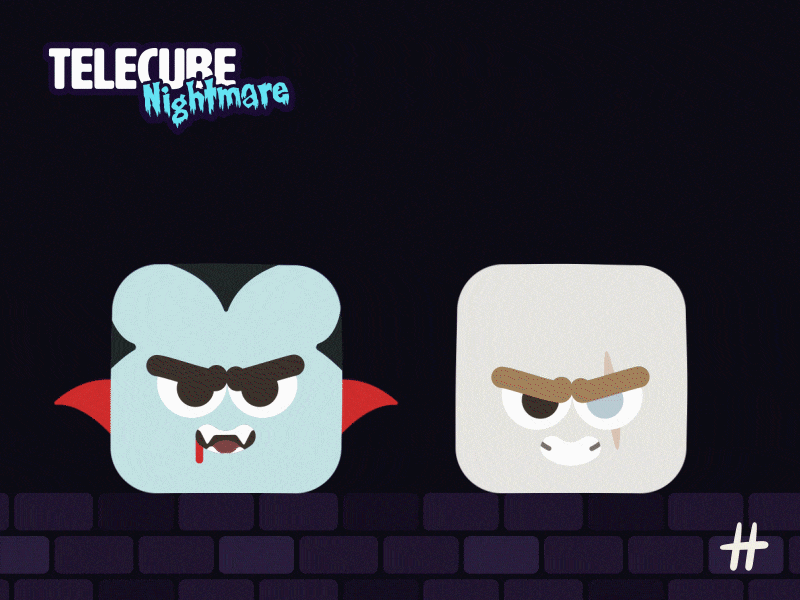 Vampire & Bad Guy | Telecube Nightmare after effects animation character design design game animation illustration illustrator minimal motion graphics vector