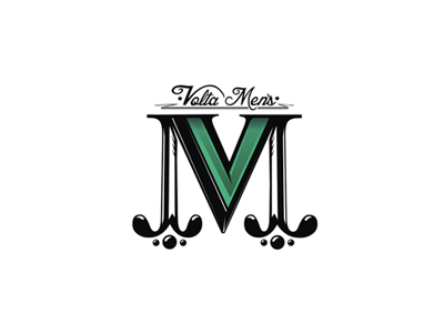 Volta Men's brand branding graphic illustration logo logotype m mens mv v vector volta