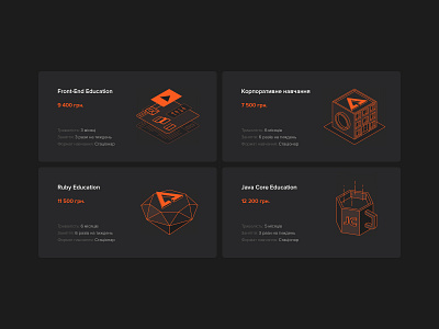 Teasers 3d c4d clean clear grey icons isomorphic it orange teasers ui ux web