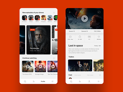 Tv Series App android app cinema clean clear like movie netflix new series play principle rating red sketch trailer tv series tv show ui ux watch