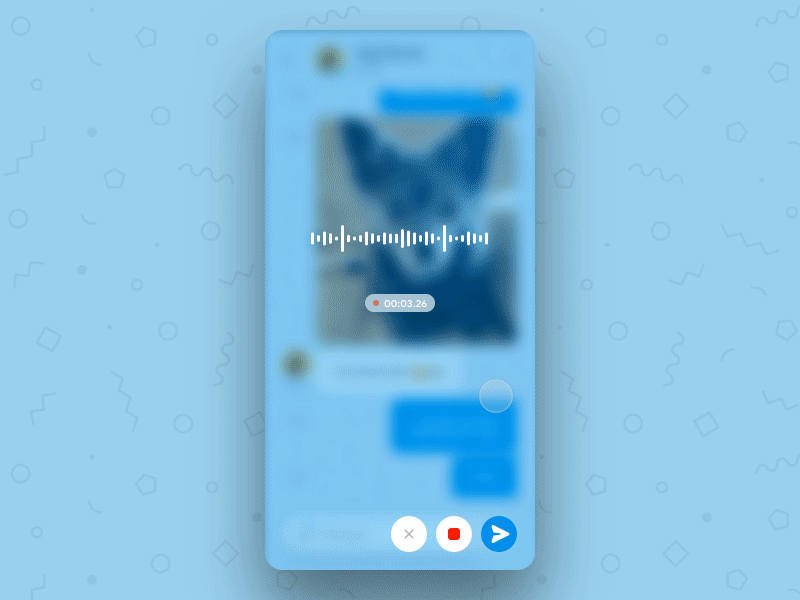 Telegram concept redesign voice message after effects android animation app blue chat chatting concept figma interaction message messaging principle redesign sketch telegram ui ux voice message