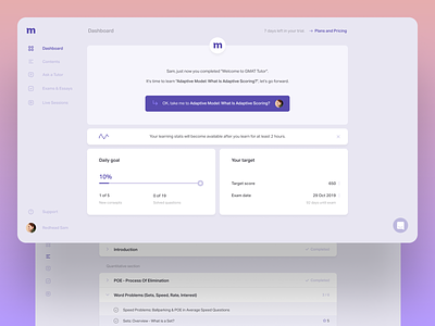 Mindojo educational platform redesign clean clear concept courses dashboad education figma learning redesign sketch teaching tutorial ui ux violet web