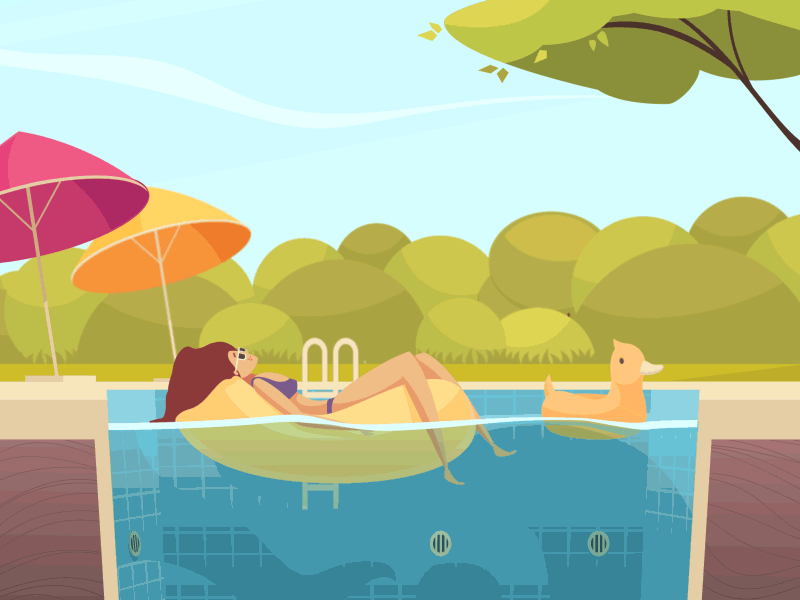 Mood: summer, sun and pool 2danimation aftereffects animation character characteranimation characterdesign design illustration motion motiondesign