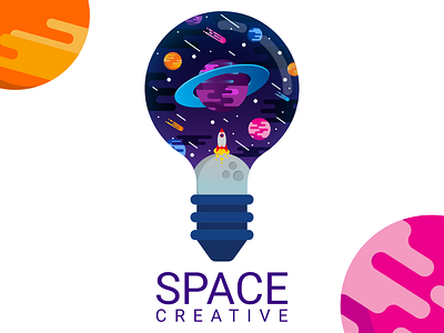 Space creative design drawing flat design illustration vector