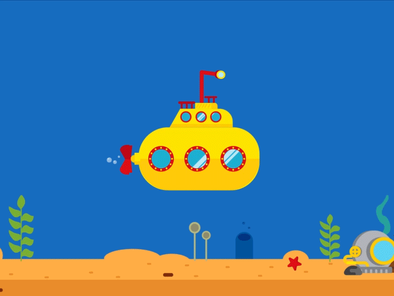 UnderSea aftereffects animation characterdesign drawing flat design gif graphicdesign illustration