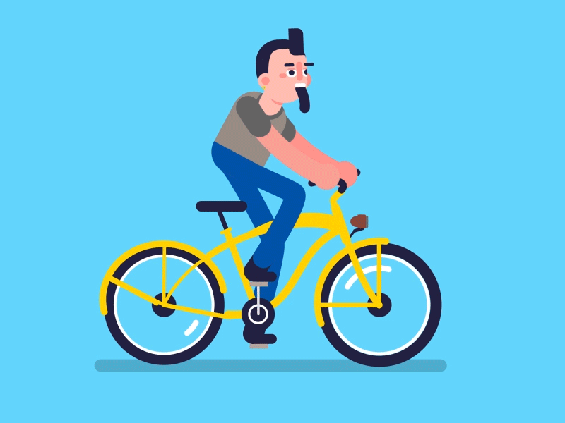 Ciclista aftereffects animated animated gif animation animation 2d characterdesign drawing flat design gif illustration