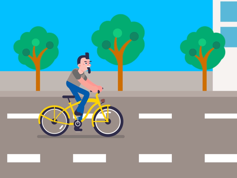 Urban Cyclist aftereffects animated animated gif animation animation 2d character design flat design gif graphicdesign illustration