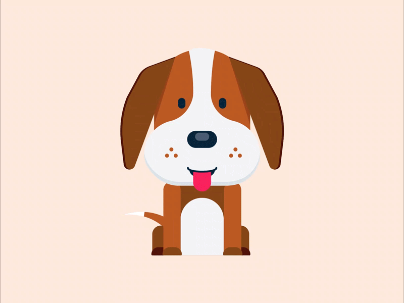 Dog animation flat design gifs illustration motion graphics vector