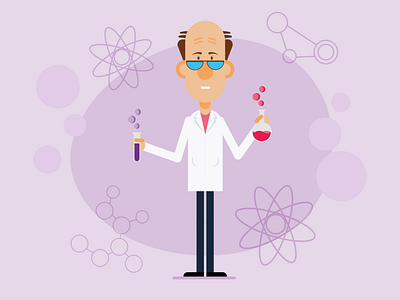 scientist character characterdesign drawing flat design illustration vector