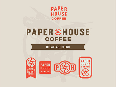 PaperHouse Coffee branding coffee food and beverage identity design logo design logos logotype paper vintage