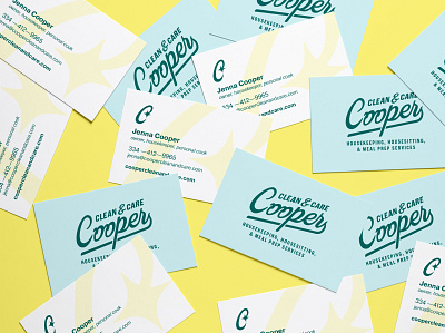 Cooper Clean & Care branding business card citrus clean cleaning housekeeping identity retro vintage